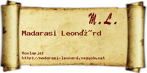 Madarasi Leonárd névjegykártya